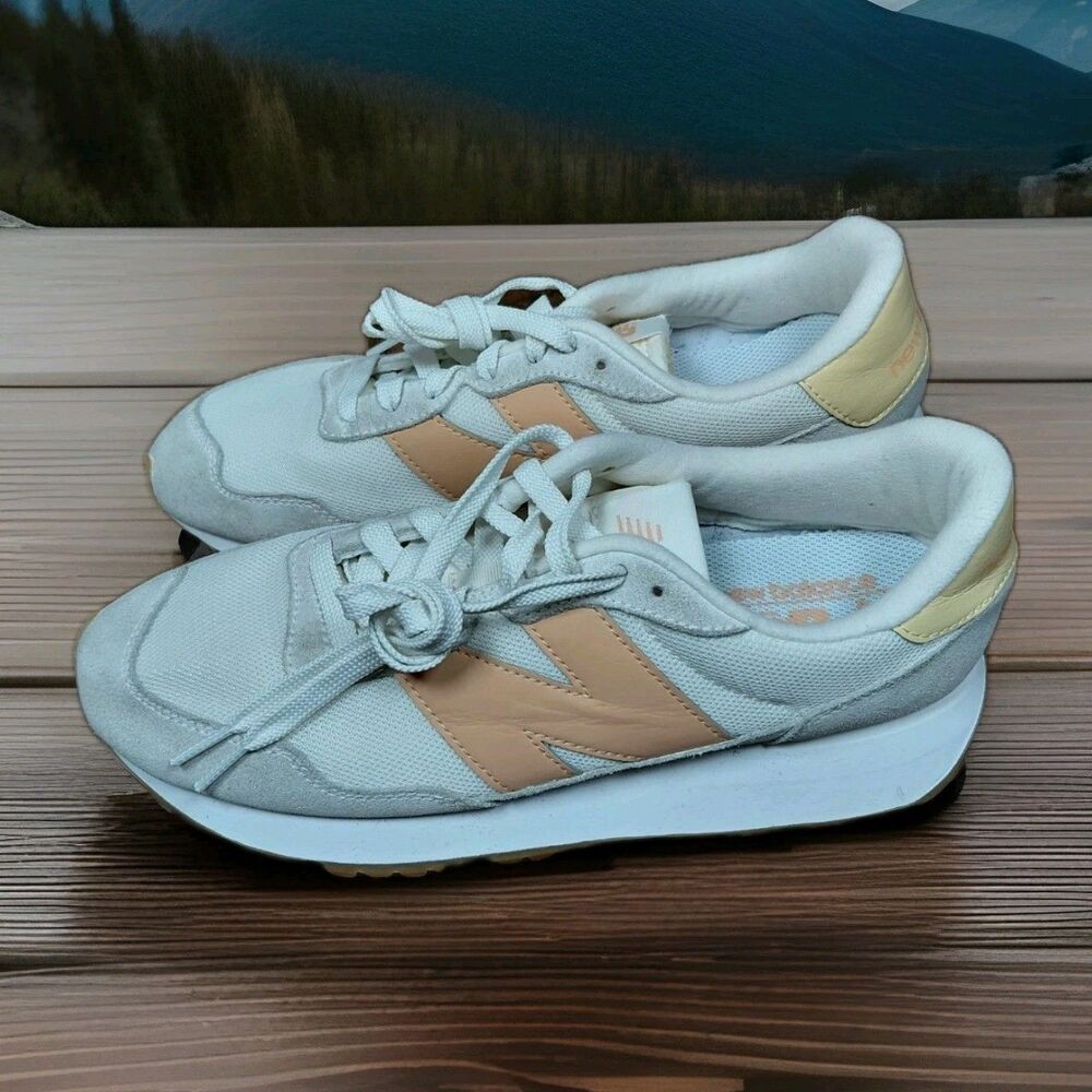 New Balance 237 Unisex Men Size 8.5 Women Size 10  White Yellow Beige